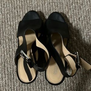 Michael Kors - black tan wedge heels - size 8.5